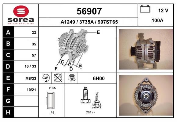 Generator / Alternator 56907 EAI
