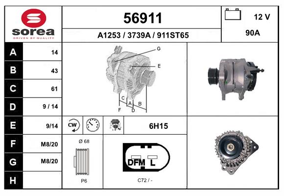 Generator / Alternator 56911 EAI