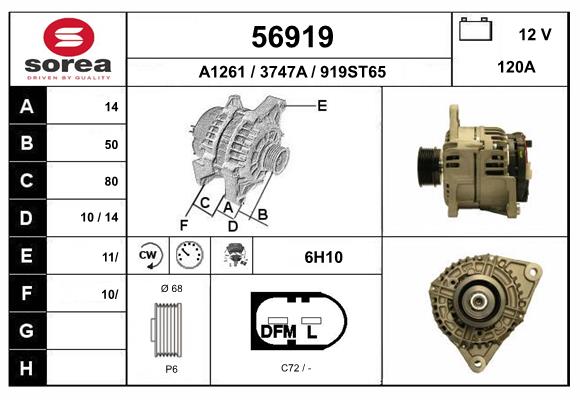 Generator / Alternator 56919 EAI