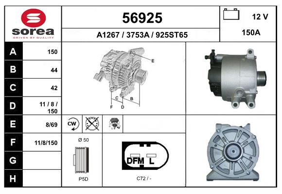 Generator / Alternator 56925 EAI