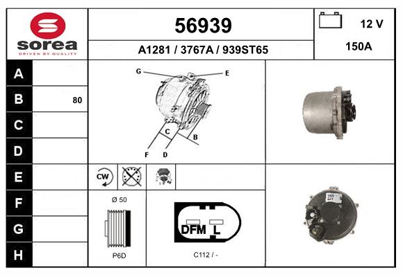 Generator / Alternator 56939 EAI