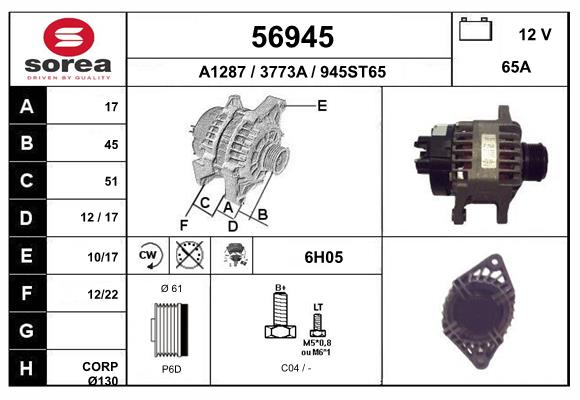 Generator / Alternator 56945 EAI