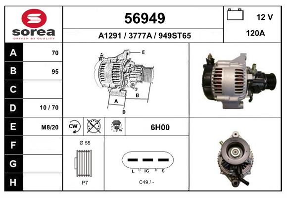 Generator / Alternator 56949 EAI