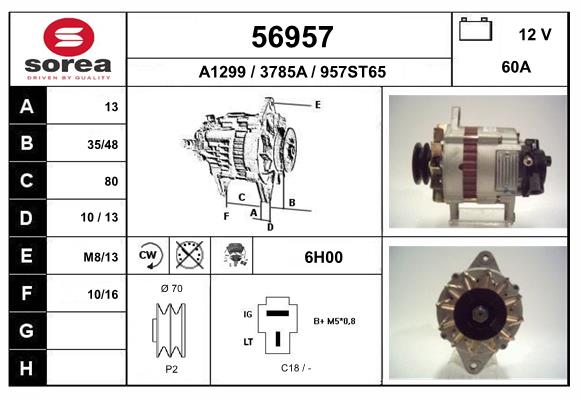 Generator / Alternator 56957 EAI