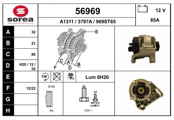 Generator / Alternator 56969 EAI