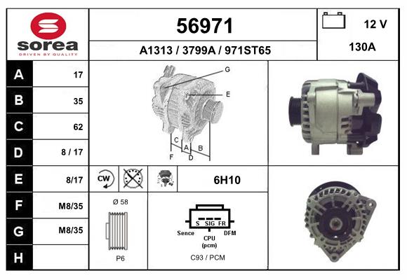 Generator / Alternator 56971 EAI