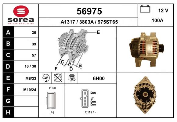 Generator / Alternator 56975 EAI