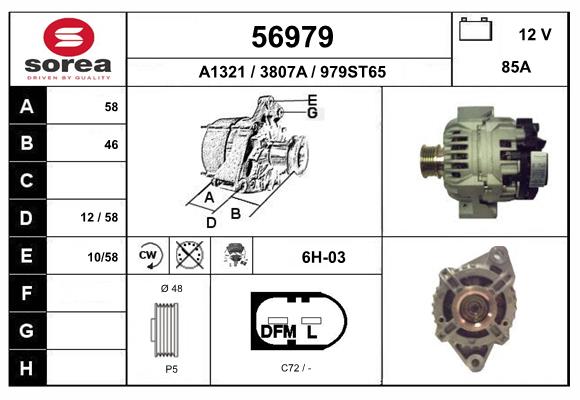 Generator / Alternator 56979 EAI