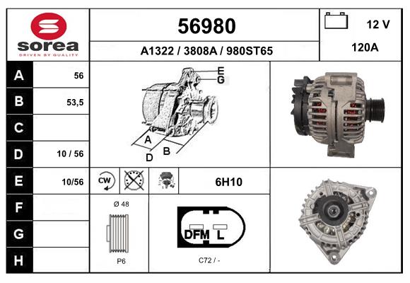 Generator / Alternator 56980 EAI