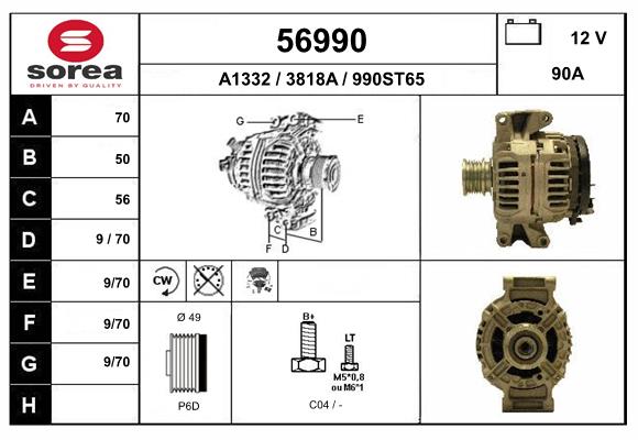 Generator / Alternator 56990 EAI