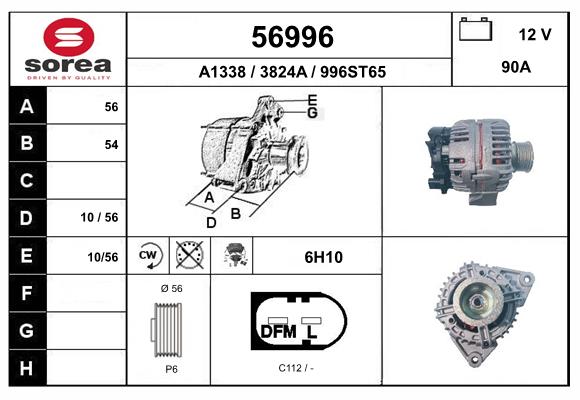 Generator / Alternator 56996 EAI