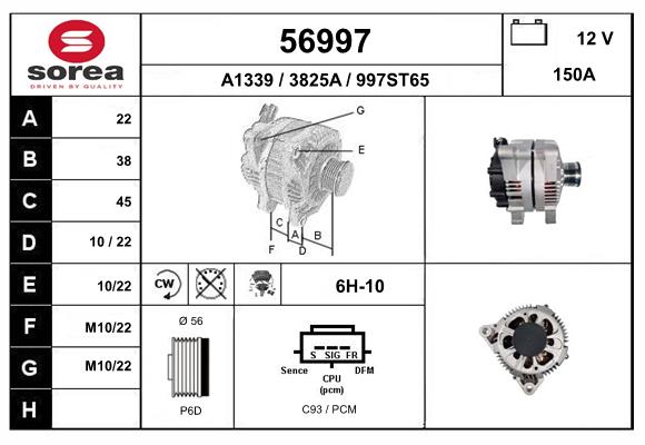 Generator / Alternator 56997 EAI
