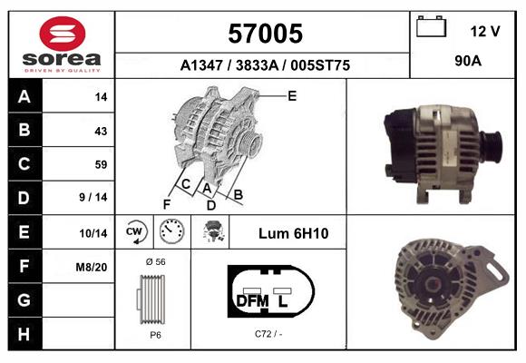 Generator / Alternator 57005 EAI