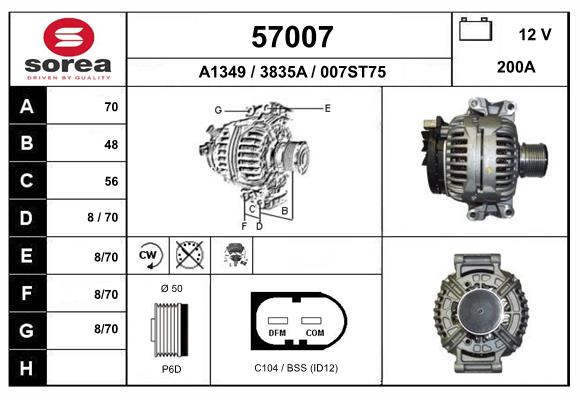 Generator / Alternator 57007 EAI
