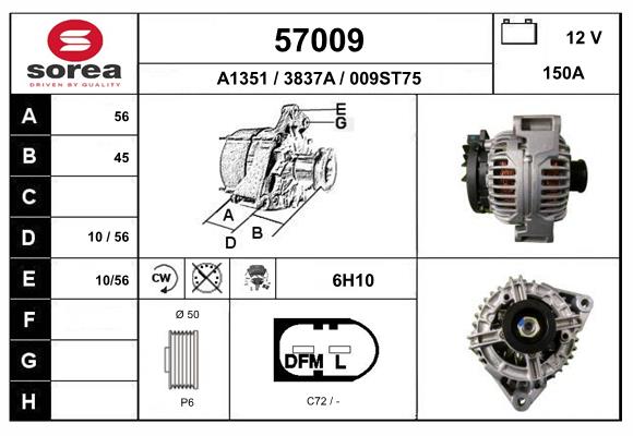 Generator / Alternator 57009 EAI