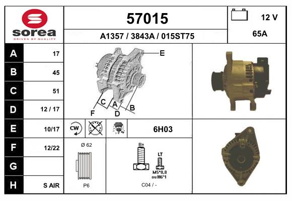Generator / Alternator 57015 EAI