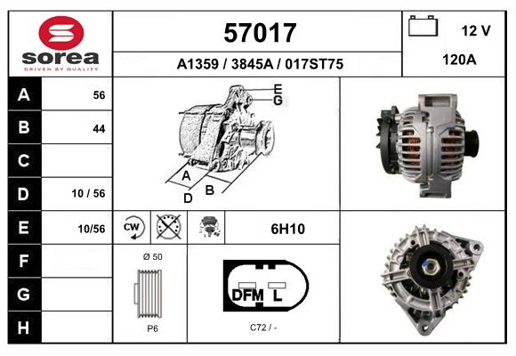 Generator / Alternator 57017 EAI