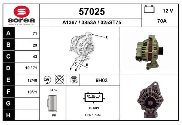 Generator / Alternator 57025 EAI
