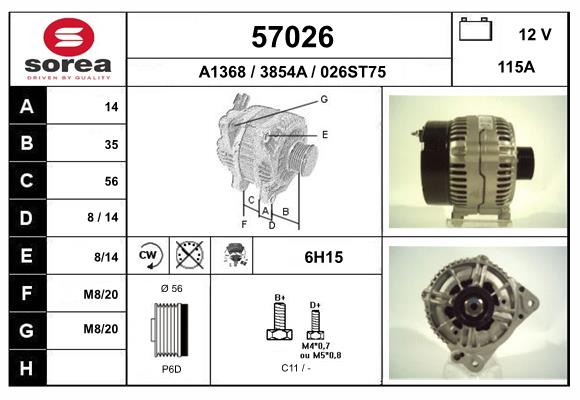 Generator / Alternator 57026 EAI