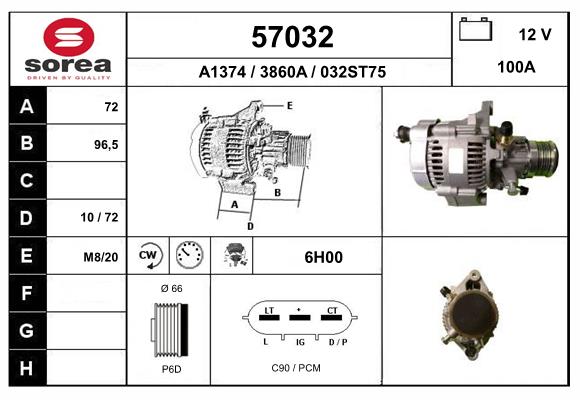 Generator / Alternator 57032 EAI
