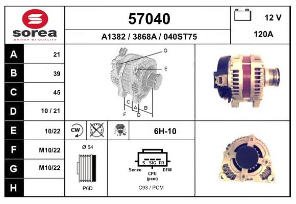 Generator / Alternator 57040 EAI