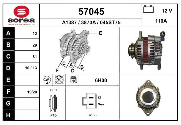 Generator / Alternator 57045 EAI