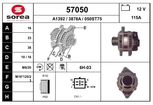 Generator / Alternator 57050 EAI