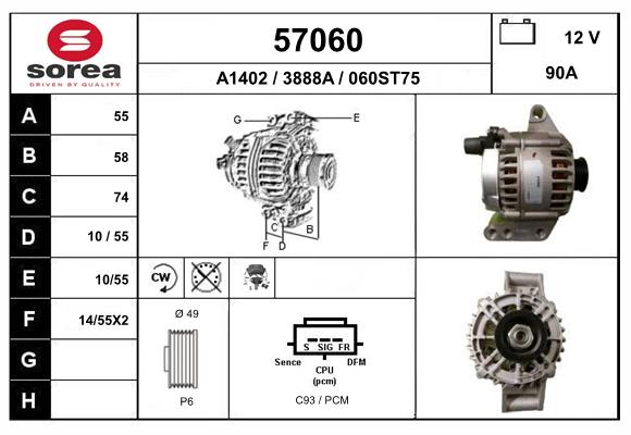 Generator / Alternator 57060 EAI