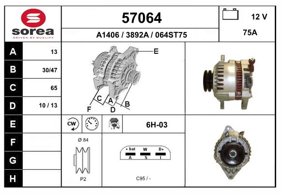 Generator / Alternator 57064 EAI