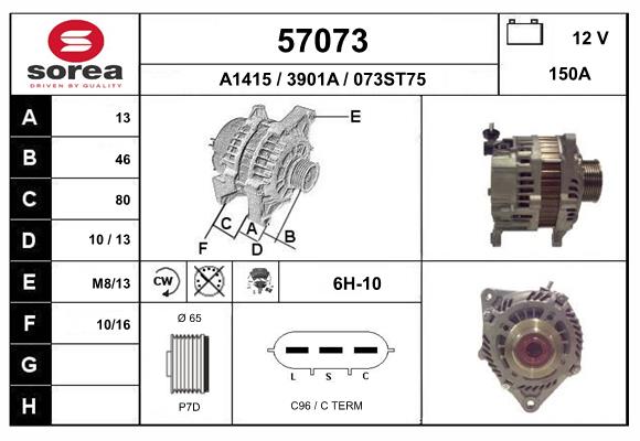 Generator / Alternator 57073 EAI