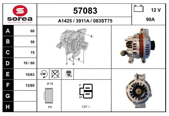 Generator / Alternator 57083 EAI