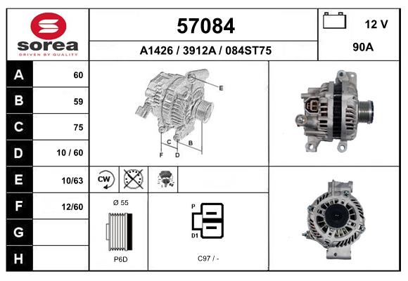 Generator / Alternator 57084 EAI