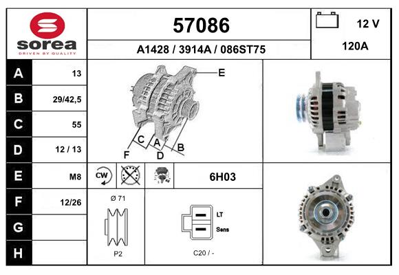 Generator / Alternator 57086 EAI