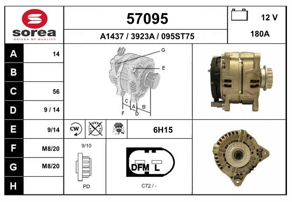 Generator / Alternator 57095 EAI