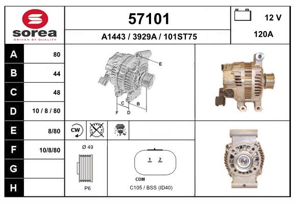 Generator / Alternator 57101 EAI
