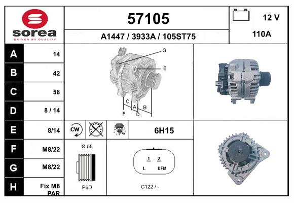 Generator / Alternator 57105 EAI
