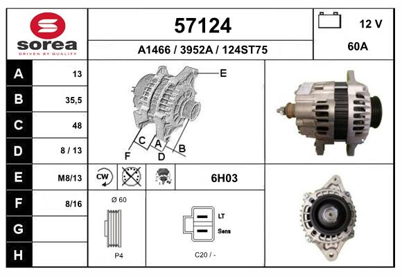 Generator / Alternator 57124 EAI