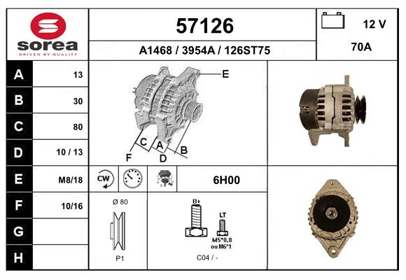 Generator / Alternator 57126 EAI