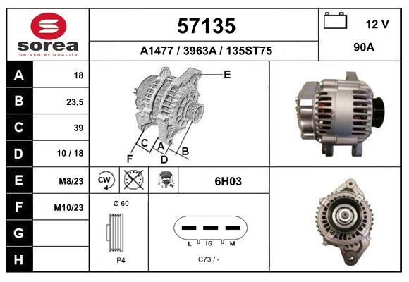 Generator / Alternator 57135 EAI