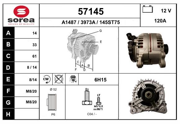 Generator / Alternator 57145 EAI