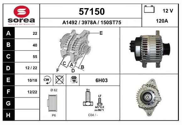 Generator / Alternator 57150 EAI
