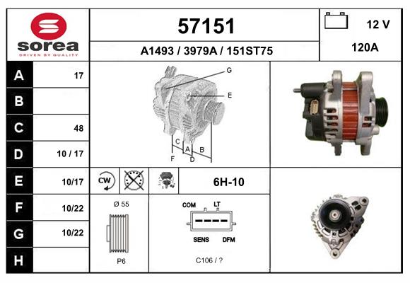Generator / Alternator 57151 EAI