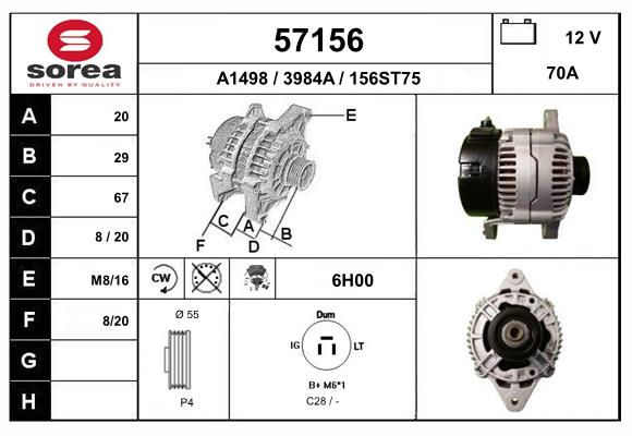 Generator / Alternator 57156 EAI