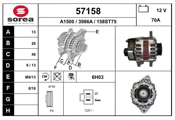 Generator / Alternator 57158 EAI