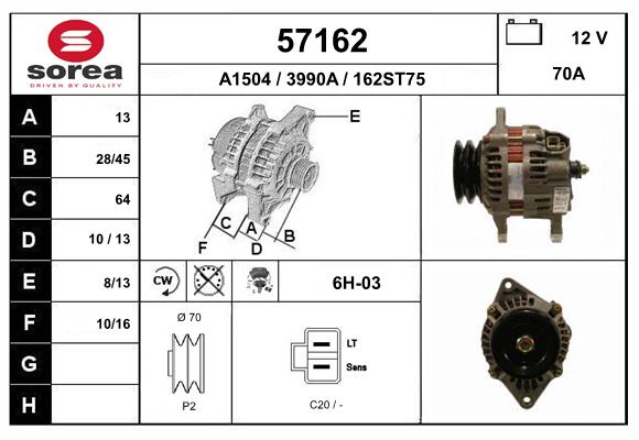 Generator / Alternator 57162 EAI