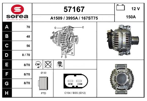 Generator / Alternator 57167 EAI