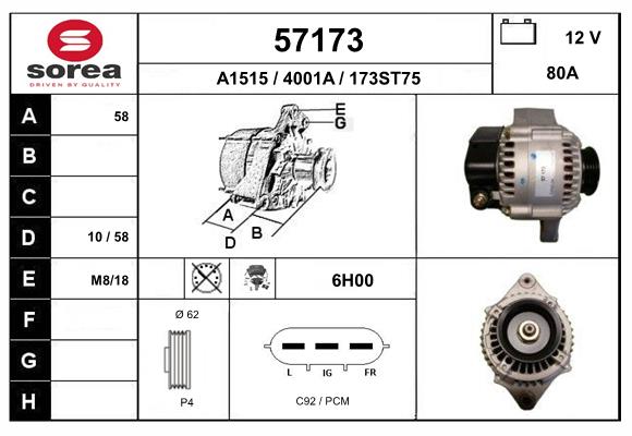Generator / Alternator 57173 EAI