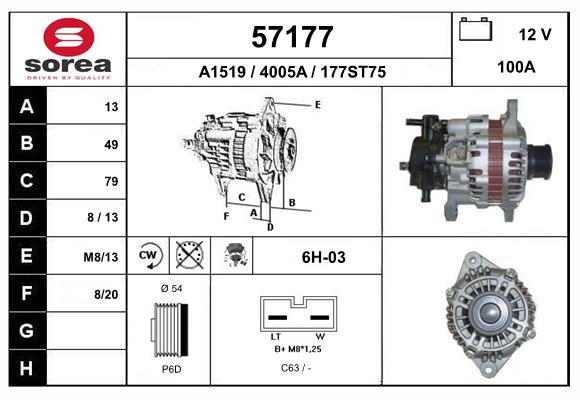 Generator / Alternator 57177 EAI