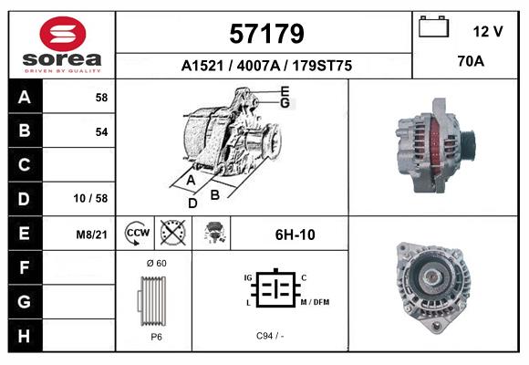 Generator / Alternator 57179 EAI