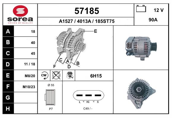 Generator / Alternator 57185 EAI